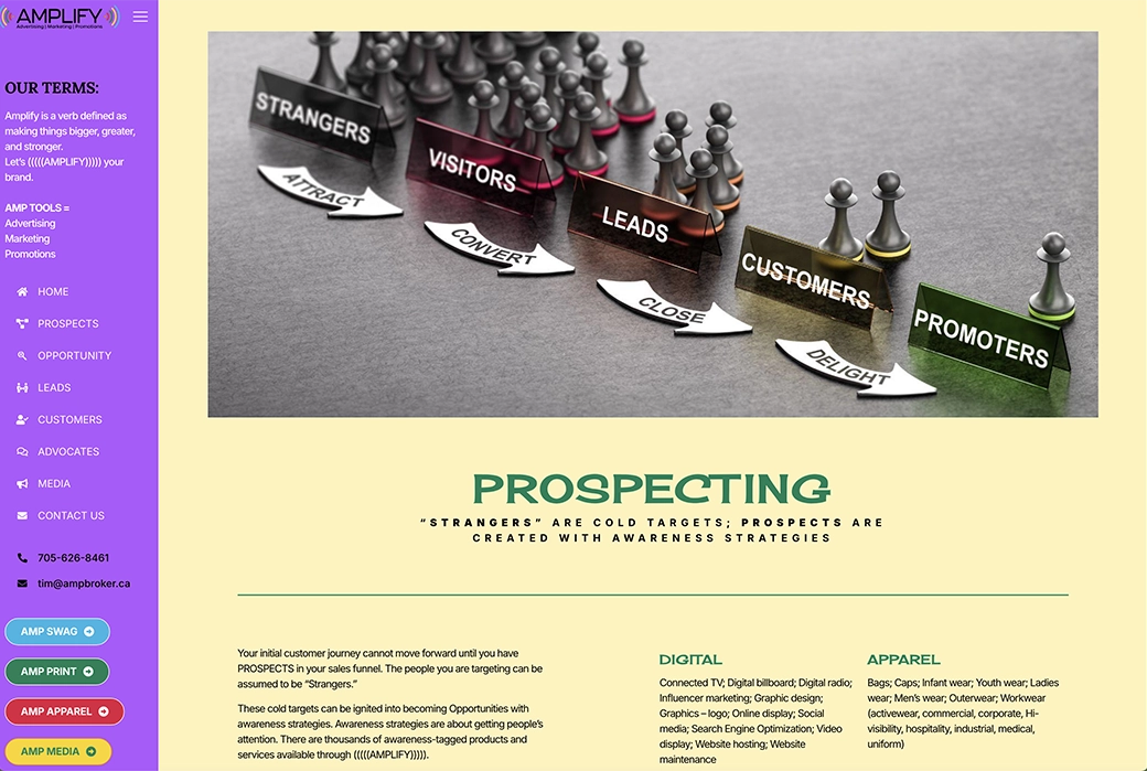 ((((AMPLIFY)))) has several pages that focus on the different services they offer.