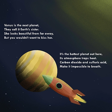 Kristofer, a Sudbury-based author, provided illustrations and a Word document for his debut book, My Very Excellent Mother Just Served Us Nine Pizzas — a fun and educational journey through the solar system.