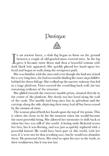 Tania Fay's second book: The Coven of Light. Just like the first book, the Celtic knot was included in the pagination of the second book.