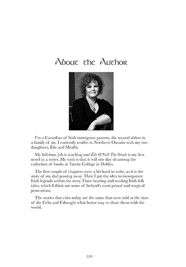 Tania Fay's first book: The Oracle. This the About the Author page.