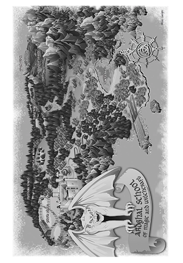 Tania Fay's first book: The Oracle. This a map that Surreal Graphics created that represents the world Tania created in her book.